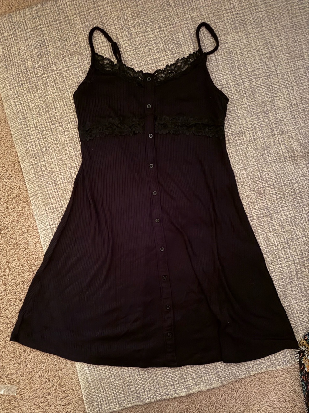 Black Lace-Trim Dress